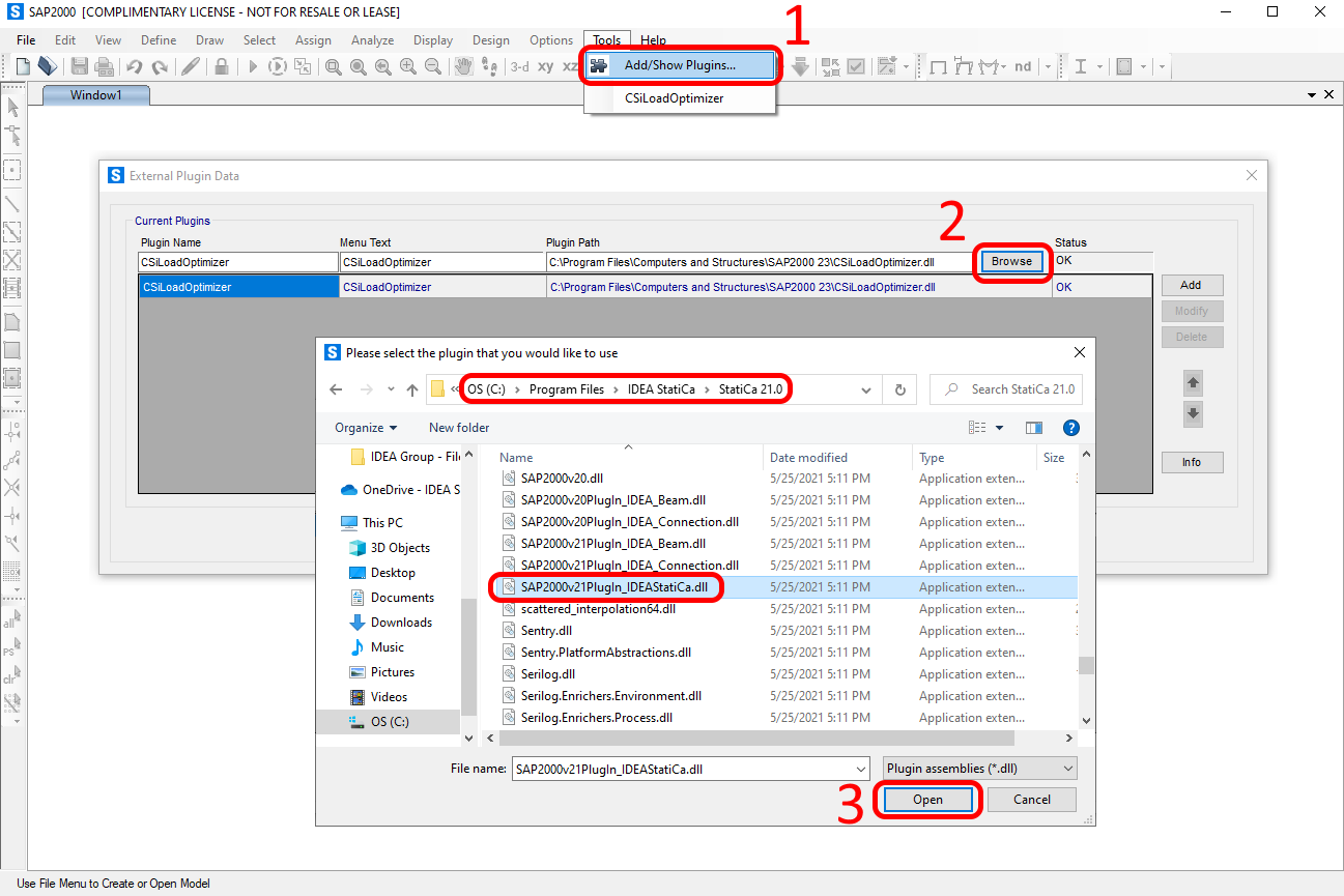 BIM Link Activation For SAP2000 (v23 And Newer) | IDEA StatiCa